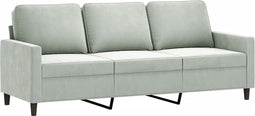 vidaXL - Driezitsbank - 180 - cm - fluweel - lichtgrijs