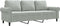 vidaXL - Driezitsbank - 180 - cm - fluweel - lichtgrijs