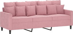 vidaXL - Driezitsbank - 180 - cm - fluweel - roze