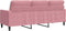 vidaXL - Driezitsbank - 180 - cm - fluweel - roze