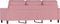 vidaXL - Driezitsbank - 180 - cm - fluweel - roze