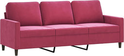 vidaXL - Driezitsbank - 180 - cm - fluweel - wijnrood