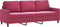 vidaXL - Driezitsbank - 180 - cm - fluweel - wijnrood