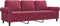 vidaXL - Driezitsbank - 180 - cm - fluweel - wijnrood