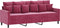 vidaXL - Driezitsbank - 180 - cm - fluweel - wijnrood