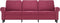 vidaXL - Driezitsbank - 180 - cm - fluweel - wijnrood