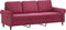 vidaXL - Driezitsbank - 180 - cm - fluweel - wijnrood