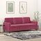 vidaXL - Driezitsbank - 180 - cm - fluweel - wijnrood