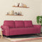 vidaXL - Driezitsbank - 180 - cm - fluweel - wijnrood
