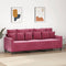 vidaXL - Driezitsbank - 180 - cm - fluweel - wijnrood