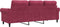 vidaXL - Driezitsbank - 180 - cm - fluweel - wijnrood