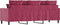 vidaXL - Driezitsbank - 180 - cm - fluweel - wijnrood