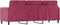 vidaXL - Driezitsbank - 180 - cm - fluweel - wijnrood