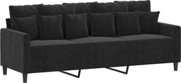 vidaXL - Driezitsbank - 180 - cm - fluweel - zwart