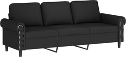 vidaXL - Driezitsbank - 180 - cm - fluweel - zwart