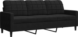 vidaXL - Driezitsbank - 180 - cm - fluweel - zwart