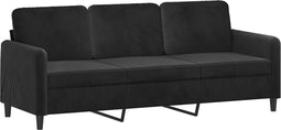 vidaXL - Driezitsbank - 180 - cm - fluweel - zwart