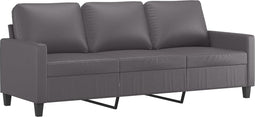 vidaXL - Driezitsbank - 180 - cm - kunstleer - grijs