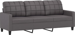 vidaXL - Driezitsbank - 180 - cm - kunstleer - grijs