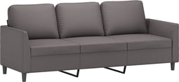 vidaXL - Driezitsbank - 180 - cm - kunstleer - grijs