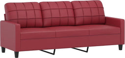 vidaXL - Driezitsbank - 180 - cm - kunstleer - wijnrood