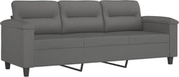 vidaXL - Driezitsbank - 180 - cm - microvezelstof - donkergrijs