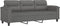 vidaXL - Driezitsbank - 180 - cm - microvezelstof - donkergrijs