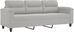 vidaXL - Driezitsbank - 180 - cm - microvezelstof - lichtgrijs