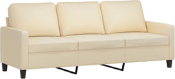 vidaXL - Driezitsbank - 180 - cm - stof - crèmekleurig