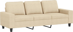 vidaXL - Driezitsbank - 180 - cm - stof - crèmekleurig