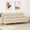 vidaXL - Driezitsbank - 180 - cm - stof - crèmekleurig