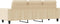 vidaXL - Driezitsbank - 180 - cm - stof - crèmekleurig