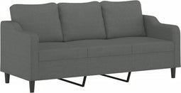 vidaXL - Driezitsbank - 180 - cm - stof - donkergrijs