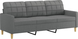 vidaXL - Driezitsbank - 180 - cm - stof - donkergrijs