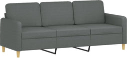 vidaXL - Driezitsbank - 180 - cm - stof - donkergrijs