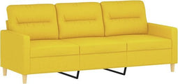 vidaXL - Driezitsbank - 180 - cm - stof - lichtgeel