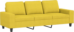 vidaXL - Driezitsbank - 180 - cm - stof - lichtgeel