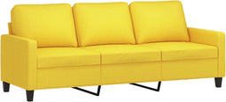 vidaXL - Driezitsbank - 180 - cm - stof - lichtgeel