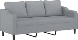 vidaXL - Driezitsbank - 180 - cm - stof - lichtgrijs