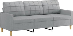 vidaXL - Driezitsbank - 180 - cm - stof - lichtgrijs