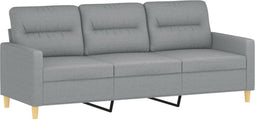 vidaXL - Driezitsbank - 180 - cm - stof - lichtgrijs