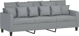vidaXL - Driezitsbank - 180 - cm - stof - lichtgrijs