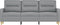 vidaXL - Driezitsbank - 180 - cm - stof - lichtgrijs