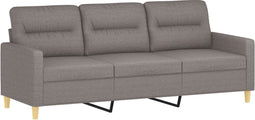 vidaXL - Driezitsbank - 180 - cm - stof - taupe