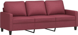 vidaXL - Driezitsbank - 180 - cm - stof - wijnrood