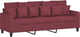vidaXL - Driezitsbank - 180 - cm - stof - wijnrood