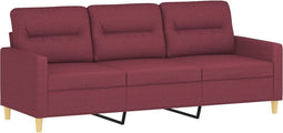 vidaXL - Driezitsbank - 180 - cm - stof - wijnrood