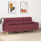 vidaXL - Driezitsbank - 180 - cm - stof - wijnrood