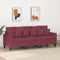 vidaXL - Driezitsbank - 180 - cm - stof - wijnrood