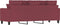vidaXL - Driezitsbank - 180 - cm - stof - wijnrood